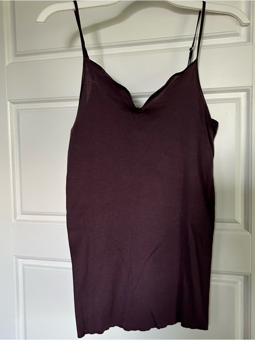 Hanro Plum Cotton Seamless Camisole with Spaghetti Straps